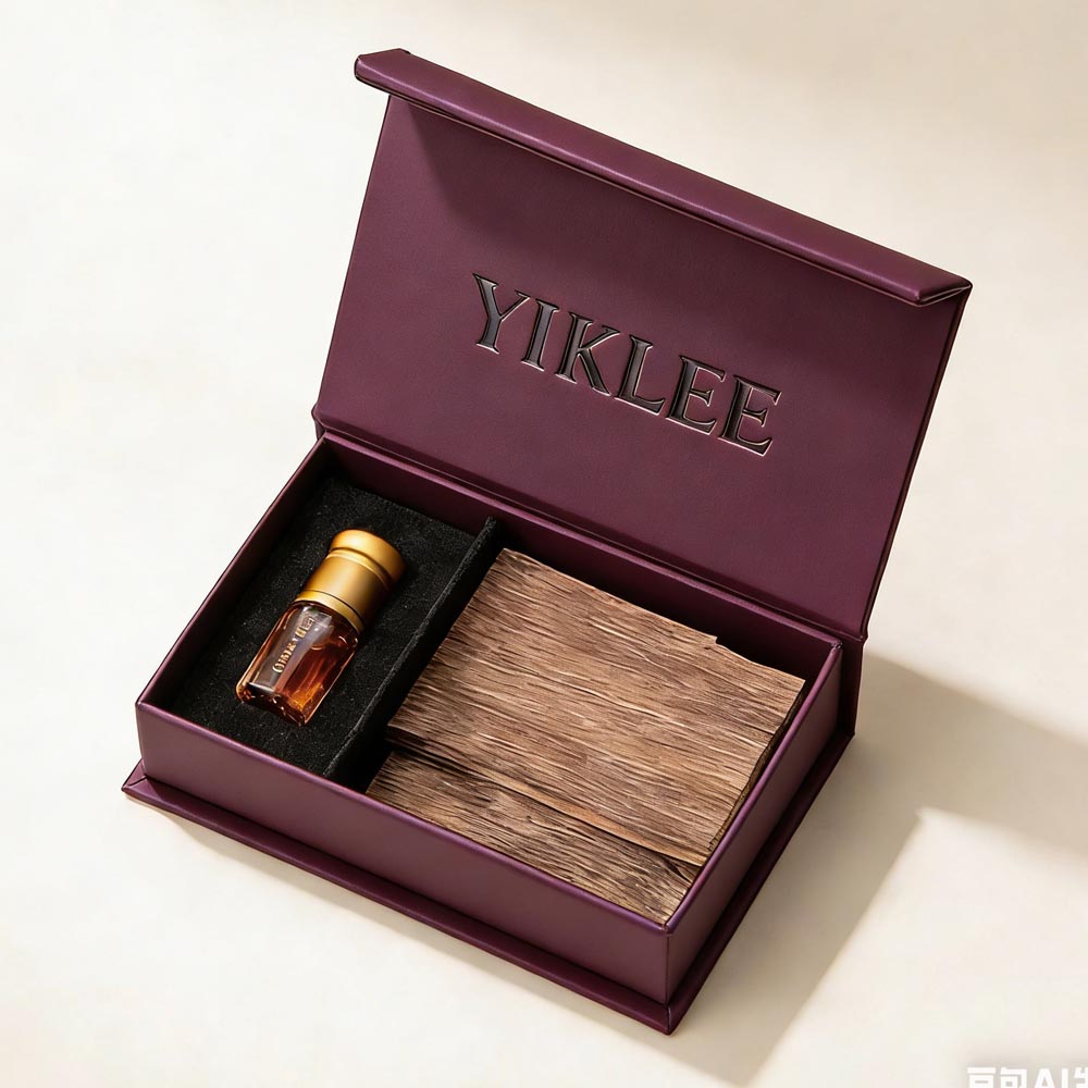 High-End Gift Box For Oud &amp; Perfume Oi Magnetic Closure With Custom Foam Insert Scented Wood &amp; Oil Paper Custom LOGO Box