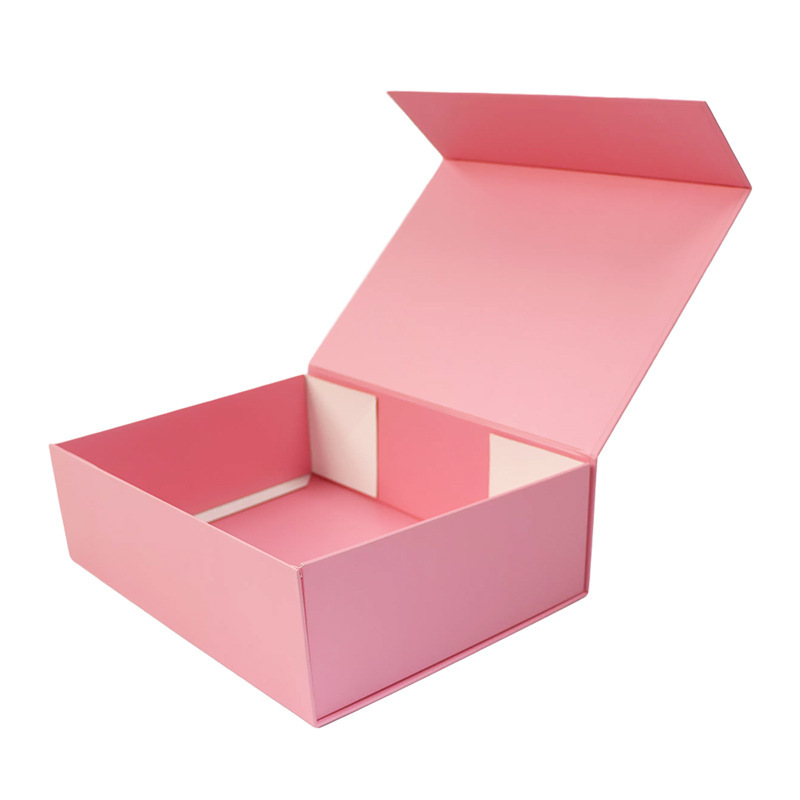 Custom Logo Pink Luxury Magnetic Foldable Gift Packaging Box Magnetic Closure Cardboard Shoes Clothing Apparel Shipping Boxes