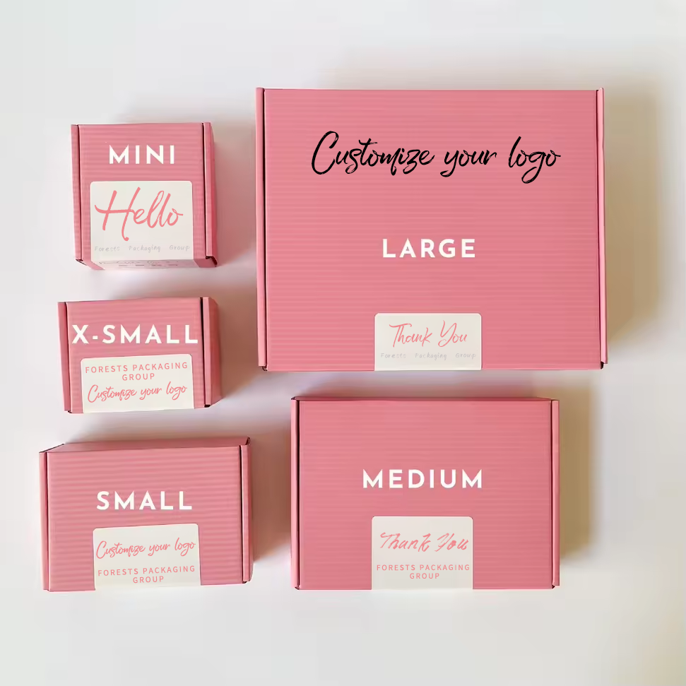 Factory Price Custom Logo Pink Color Cosmetic Corrugated Packaging Mailer Box Shipping Box Paper Box