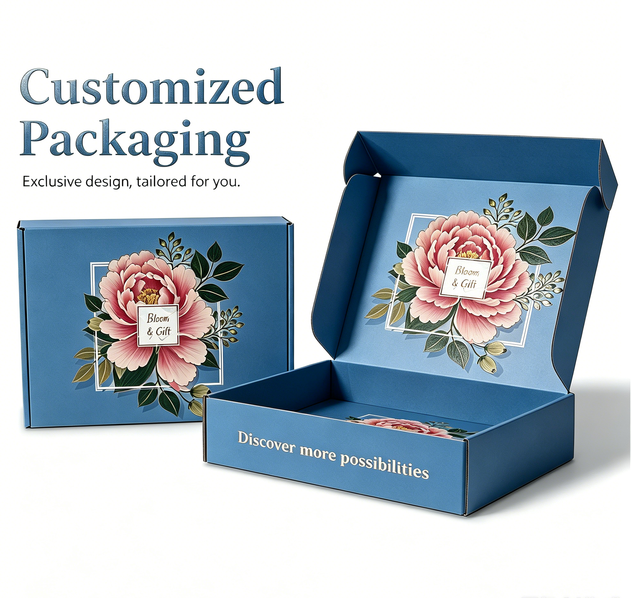 Heavy Duty Recyclable Holographic Effect Corrugated Cardboard Box with Four-Color Printing and UV Coating for Premium Skincare