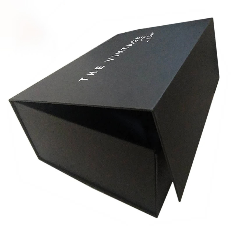 Eco Friendly Logo Designer Cardboard Packaging Magnetic Closure Custom Black Shoe Foldable Magnetic Paper Gift Box with logo