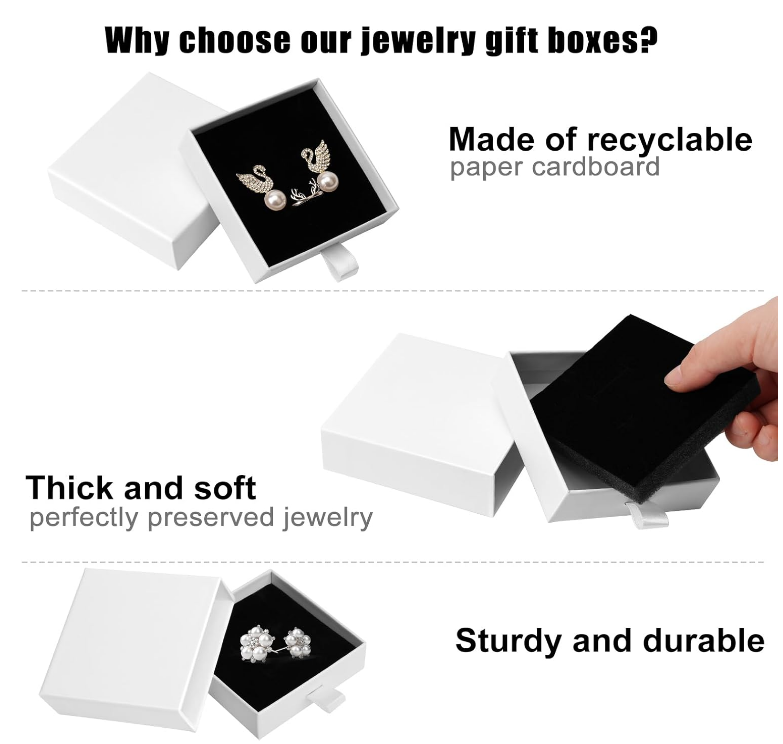 Custom Logo Cardboard Drawer Jewelry Packaging Box Gift Boxes Necklace Earring Bracelet Ring Jewelry Box
