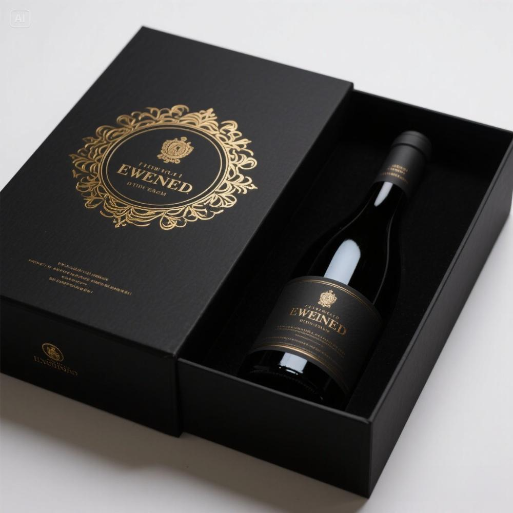 Custom Handmade Rigid Cardboard Paper Luxury Wine Boxes Single Champagne Glass Wine Bottle Gift Box Packaging