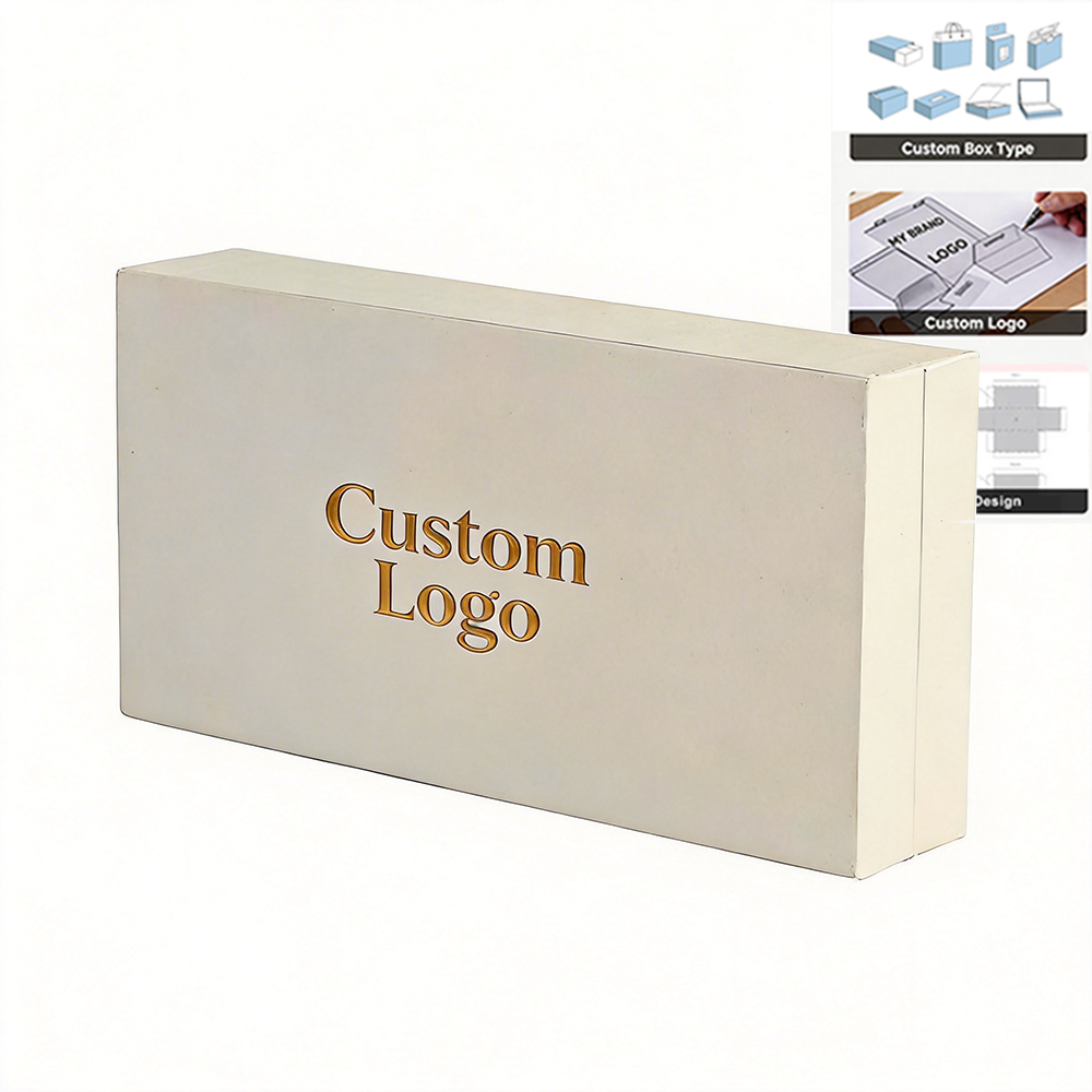 High-End Eco-Friendly Biodegradable Cardboard Cosmetic Box With Magnetic Closure Custom Logo Hot Stamping Handle 2mm Thickness
