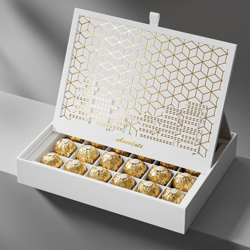 New Product Luxury Retail Texture Customized White Empty Chocolate Packaging Gift Box