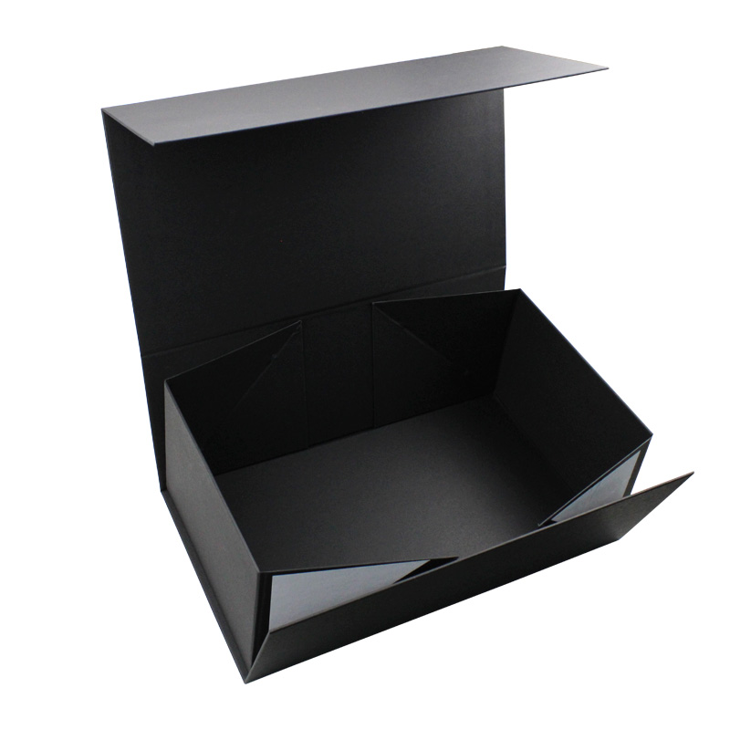 Custom Luxury Black Paper Packing Folding Shoe Gift Box Magnetic Paper Box Packaging With Magnetic Flap Closure