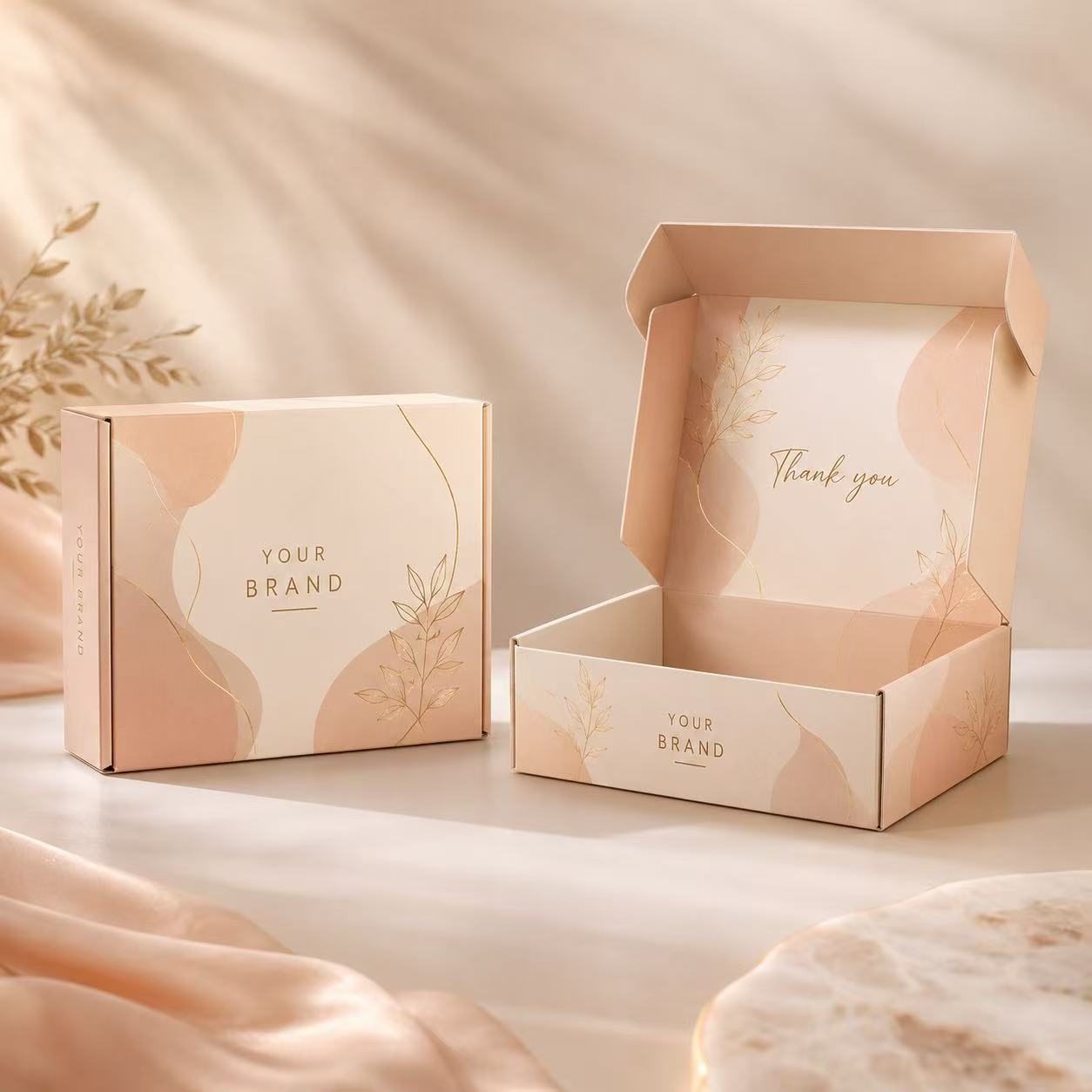 Custom Printed Color Packaging Boxes Foldable Mail Friendly Corrugated Cardboard Boxes Designed for Premium Gift Packaging