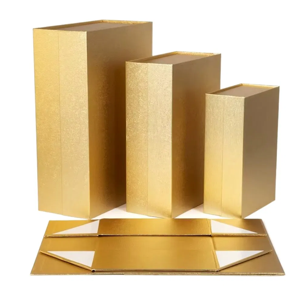 Wholesale Luxury Metallic Rigid Gift Boxes – Multi-Color Collection (Black, Silver, Purple, Gold) with Premium Festive Presents &amp; Retail Packaging