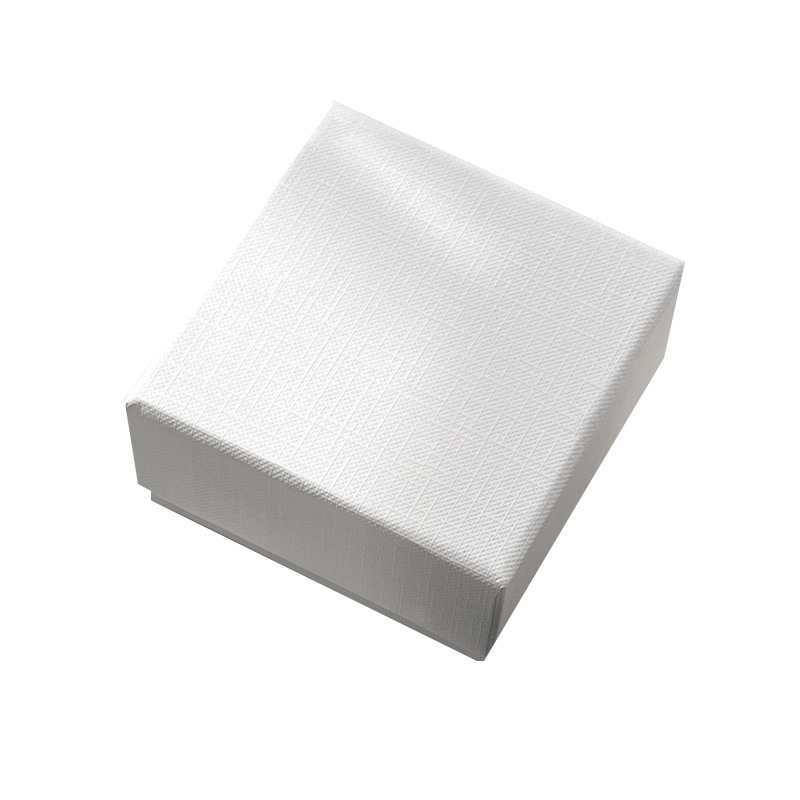 Stamped Logo Solid Color Brushed Finish Jewelry Packaging Box Matte Paperboard Necklace Earrings Ring Gift Box with Lid Base
