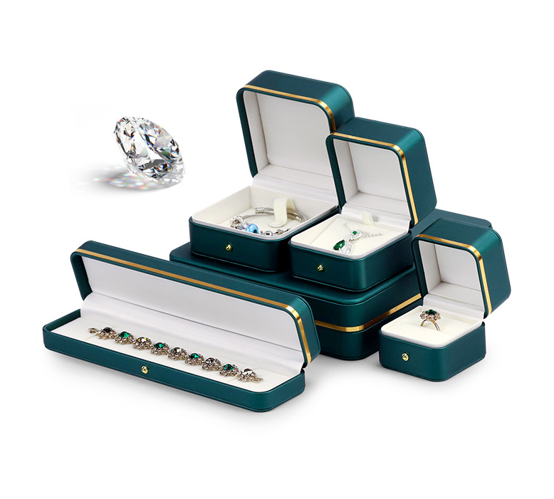 Jewellery Gift Box Customize Logo Green Color Jewelry Box Packaging Jewellery Boxes Boite De Bague