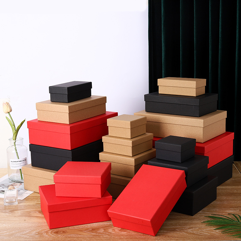 Luxury Lid Gift Box Set with Paper Bag Ready to Ship Features Matt Lamination Embossing Gold Foil Printing