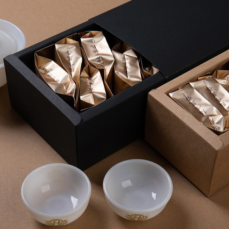Manufacturer Custom Logo Printed Recycled Materials Cardboard Gift Box UV Coating Kraft Paperboard Drawer Box Gold Foil Stamping