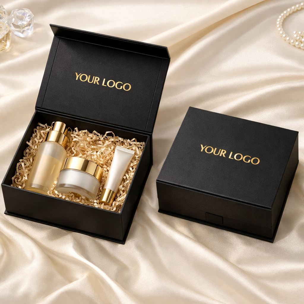 Luxury Custom Logo Printed Skincare Beauty Set Cosmetic Packaging Magnetic Box