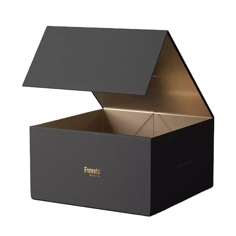 Gift Box With Lid Black Gift Groomsman Collapsible Gift Box With Magnetic Lid