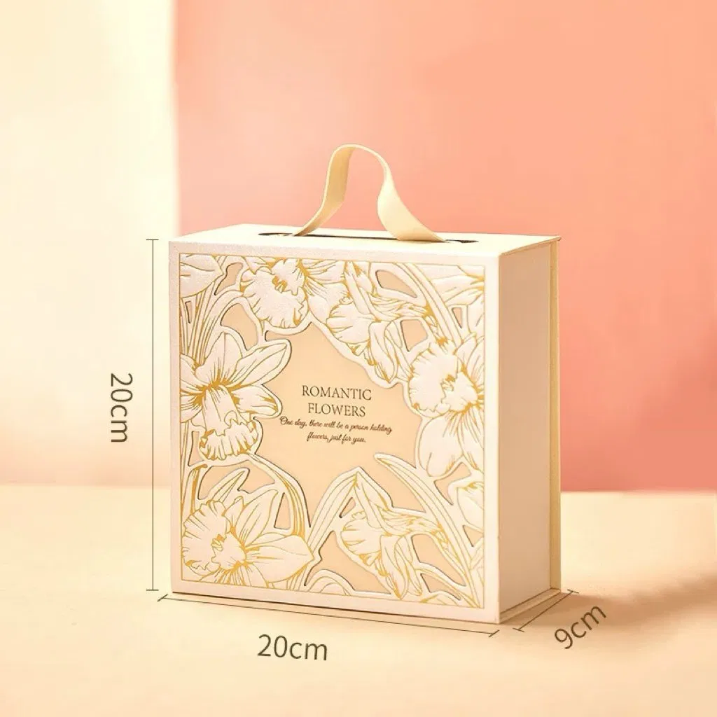 Luxury Custom Rigid Cardboard Magnetic Packaging Paper Cosmetic Carrying Gift Box for Wedding Birthday Holidays