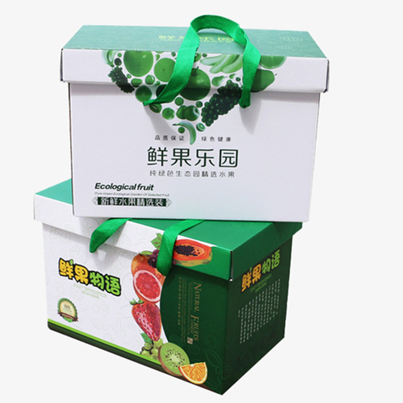 Portable Lightweight Custom Logo Holiday Fruit Gift Luxurious Recyclable Corrugated Gift Packaging Box
