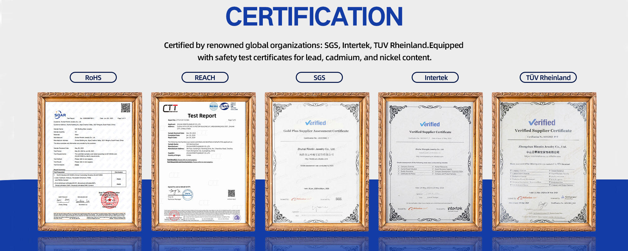 Company certificate display