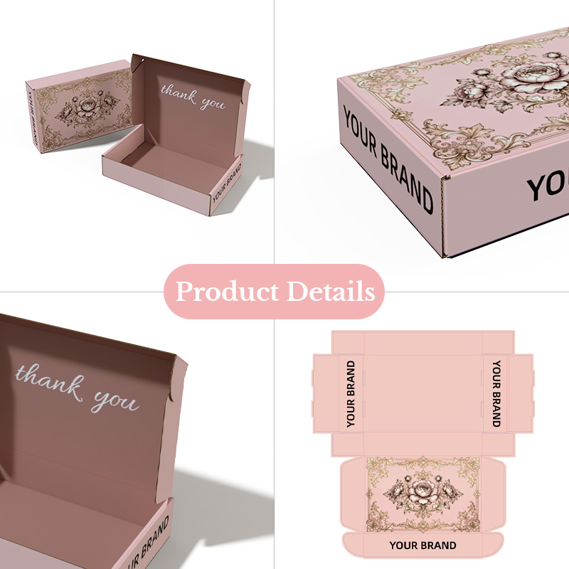 Custom Printed pink Personalized Subscription Mailer Shipping Paper Airplane Boxes Shipping Gift Packaging Cardboard Shoes Box