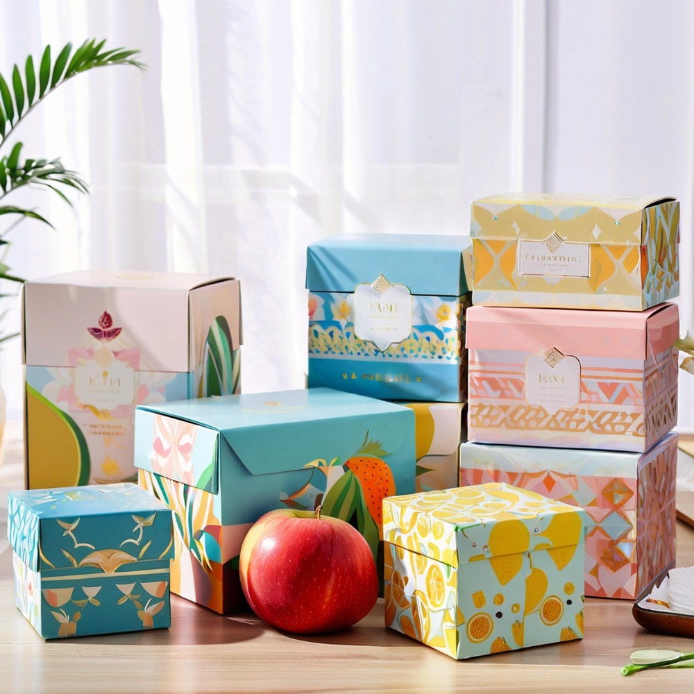 Orange Recycled Materials Gift Box with Clear Window &amp; Decorative Ribbon 2cm Disposable Packaging for Christmas &amp; Holiday Gifts