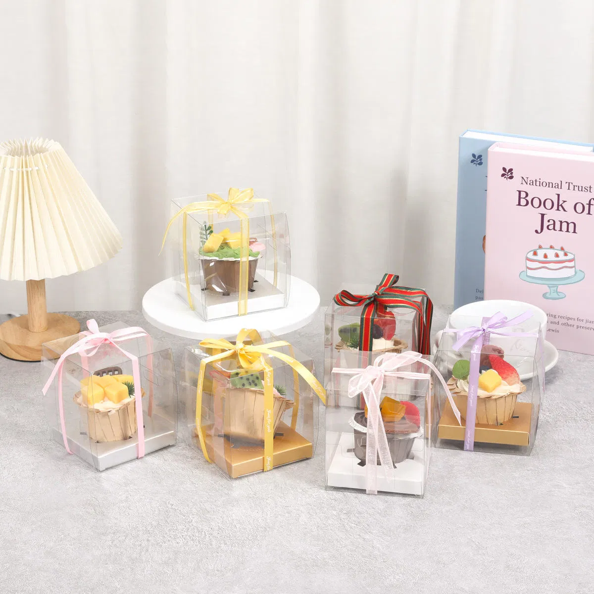 Morchcustomizable Disposable Pet/PP/PVC Cake Gift Box with Clear Plastic Window Lid for Bakery Display and Retail Packaging