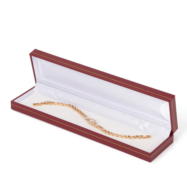 Luxury Classical Red Black Gold Trim Wholesale Custom Logo Display Anniversary Long Chain Bracelet Jewelry Packaging Gift Box