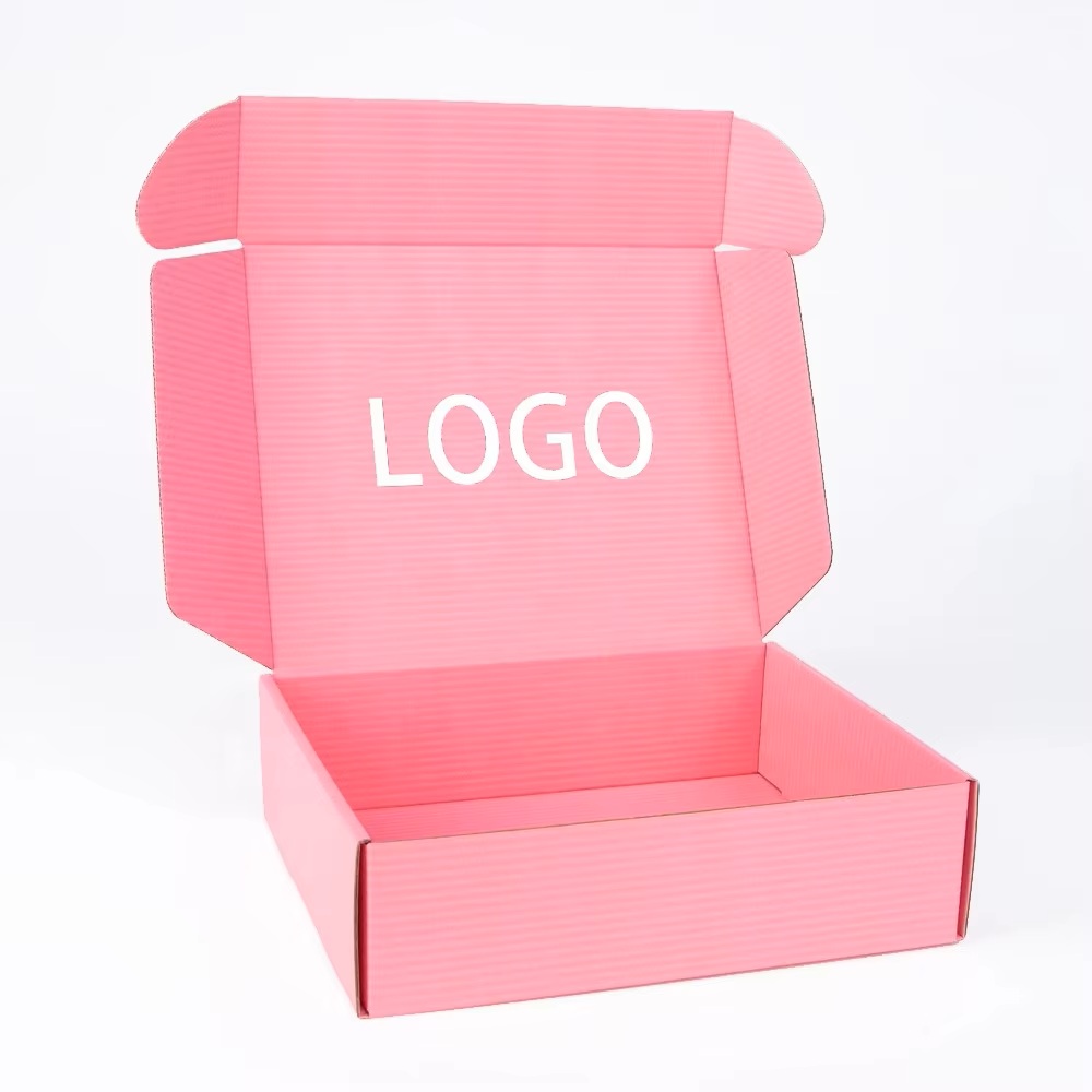 Custom Printed Pink Cardboard Shipping Box Personalized Subscription Cardboard Mailer Shipping Boxes With Logo Packing Box