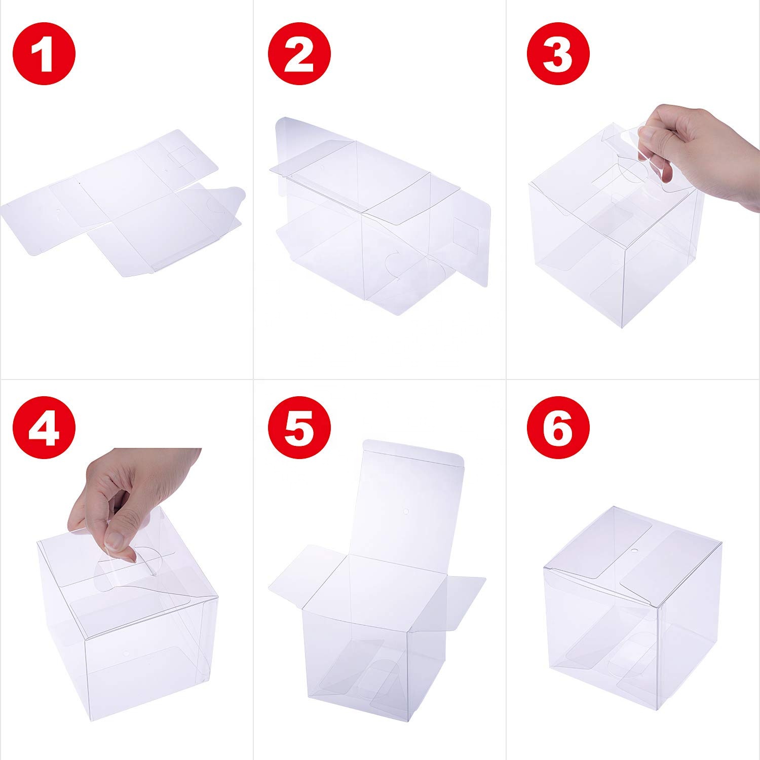 Custom Clear Candy Apple Boxes 4"X 4"X 4" Transparent Pet Pvc Plastic Food-Grade Treat Box for Caramel Cake Cookies Chocolate
