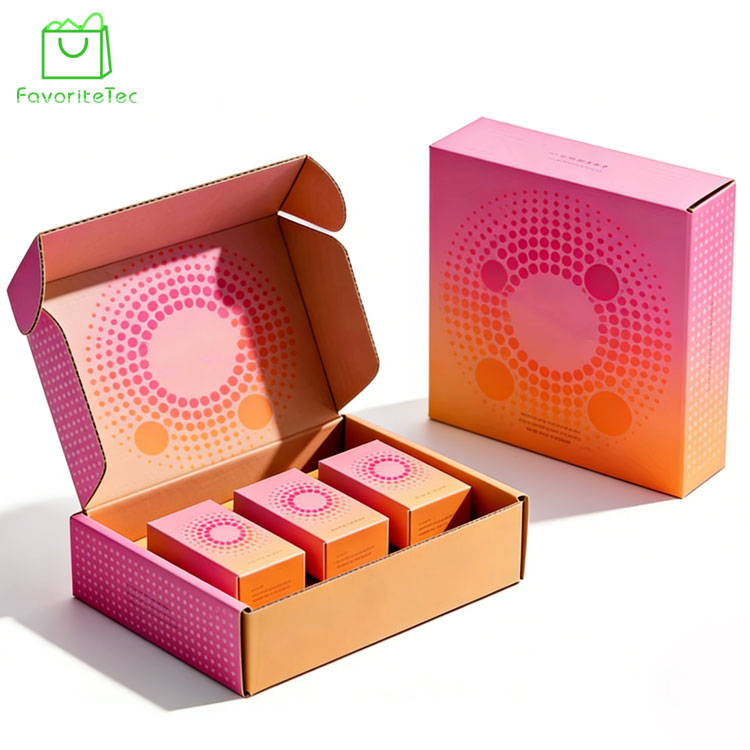 Custom Printed Pink Mailer Box With Logo Corrugated Shipping Packaging Boxes For Gift Cosmetic
