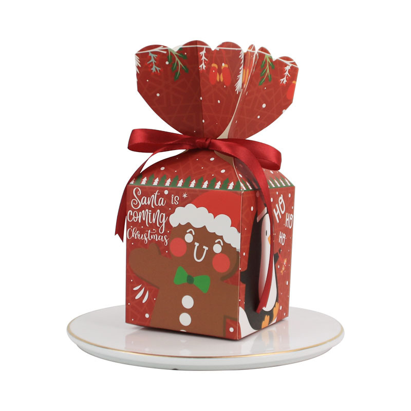 2025 Creative Christmas Gift Box Folding Holiday Candy Gift Box with Ribbon