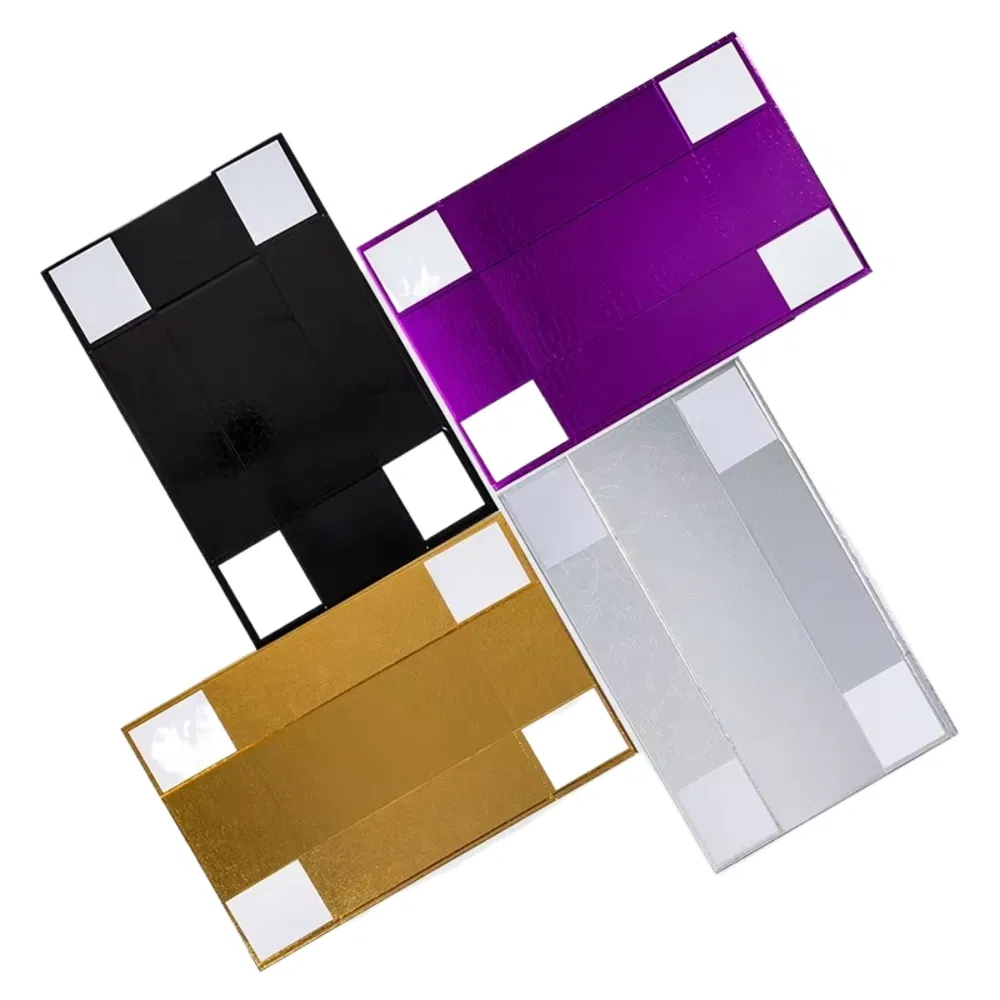 Wholesale Luxury Metallic Rigid Gift Boxes – Multi-Color Collection (Black, Silver, Purple, Gold) with Premium Festive Presents & Retail Packaging