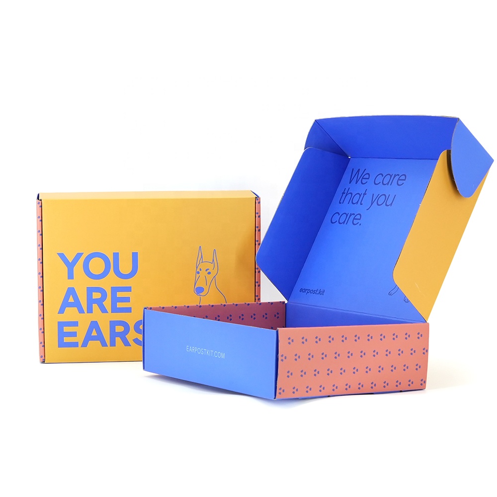 Custom Printed Corrugated Mailer Box With Logo For Wig Packaging Clothing Apparel Shipping E-commerce Retail Packaging Box