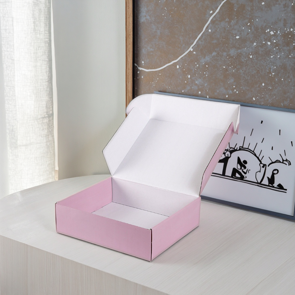 Pink Corrugated Cardboard Carton Box 3-Layers Holiday Celebration Express Delivery Paperboard Gift Box
