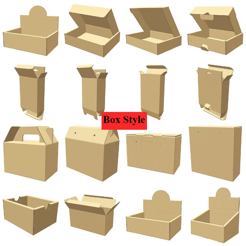Wholesale Recycle Snack Cookies Candy Gift Bag 24 Pcs/set House Merry Christmas Party Decor Kraft Paper Gift Box with Handle