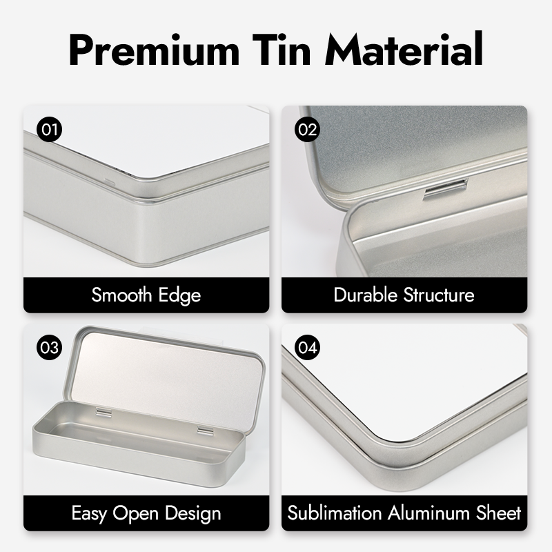 Prosub Sublimation Blank Tin Box Candy Packaged Container Custom Printing Gift Metal Boxes With Aluminum Sheet