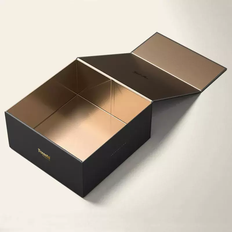 Gift Box With Lid Black Gift Groomsman Collapsible Gift Box With Magnetic Lid
