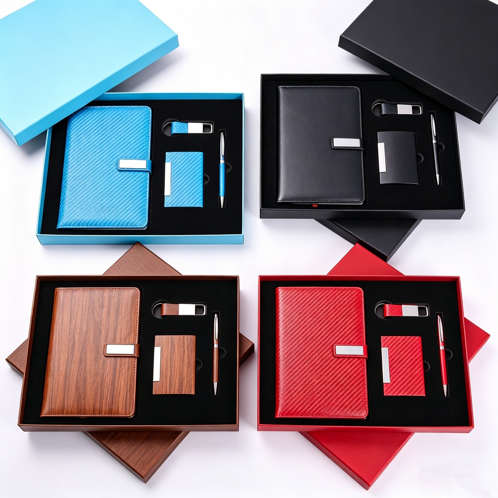 OEM Customization Corporate Gift Box UV Printing Silk Screen for Business Meeting Professional Stationery Gift Set