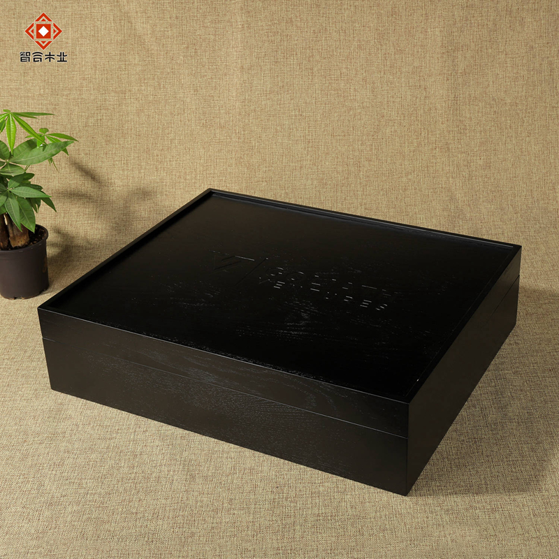 Corporate Anniversary Custom Wooden Box High-End Material Office &amp; Life Combination Business Gift Black Gift Box Set