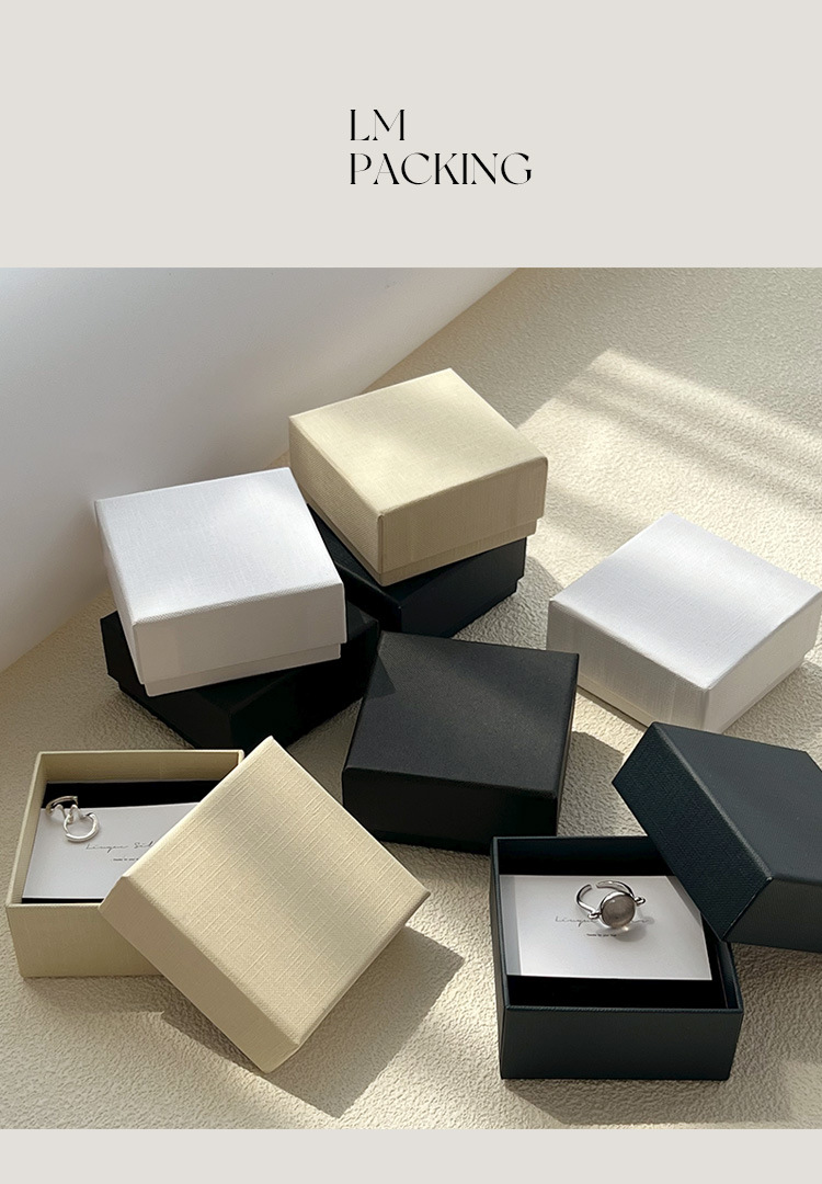 Stamped Logo Solid Color Brushed Finish Jewelry Packaging Box Matte Paperboard Necklace Earrings Ring Gift Box with Lid Base