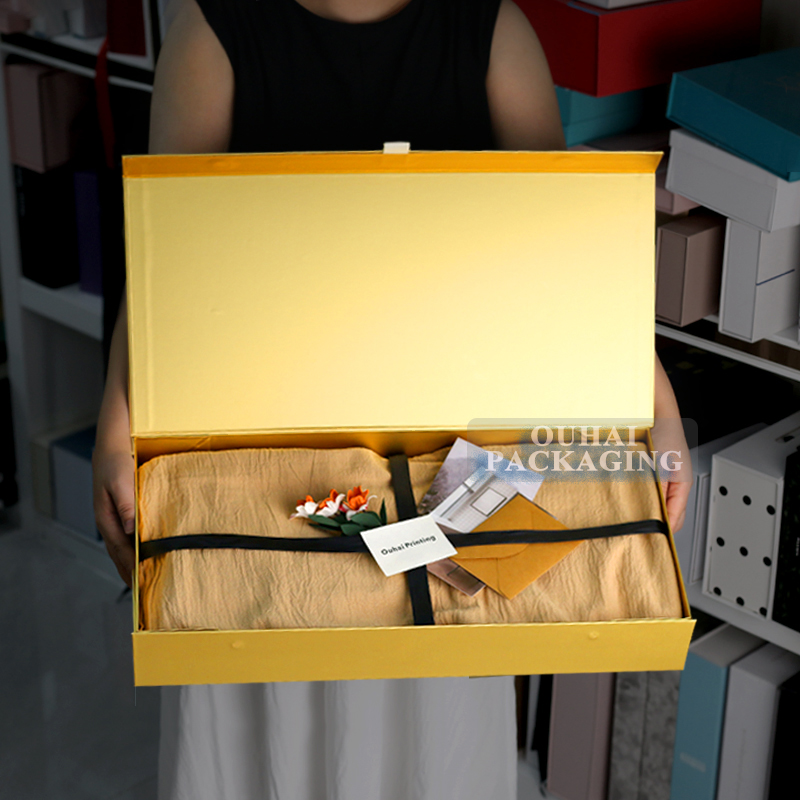 Luxury Foldable Flip Rigid Gift Boxes with Logo Custom Printed Apparel Clothing Premium Products Packaging Magnetic Paper Box