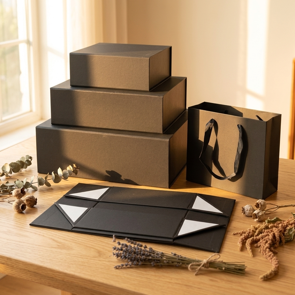 Eco-Friendly Foldable Rigid Gift Box with Custom Logo for Sustainable Packaging