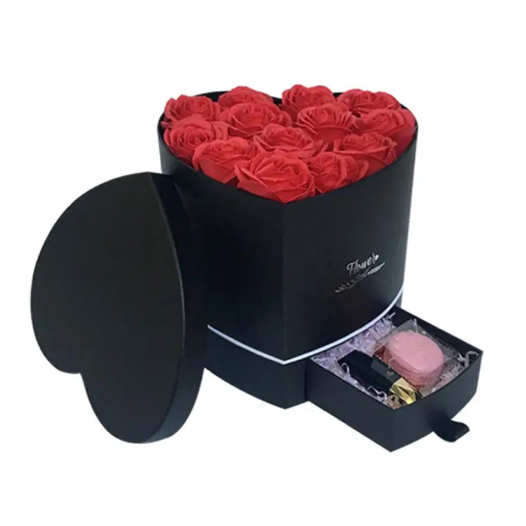 Custom Large Round Paper Boxestall Boxes for Flowers Rose Gift Packaging Cardboard Paper Box With Ribbon for Wedding