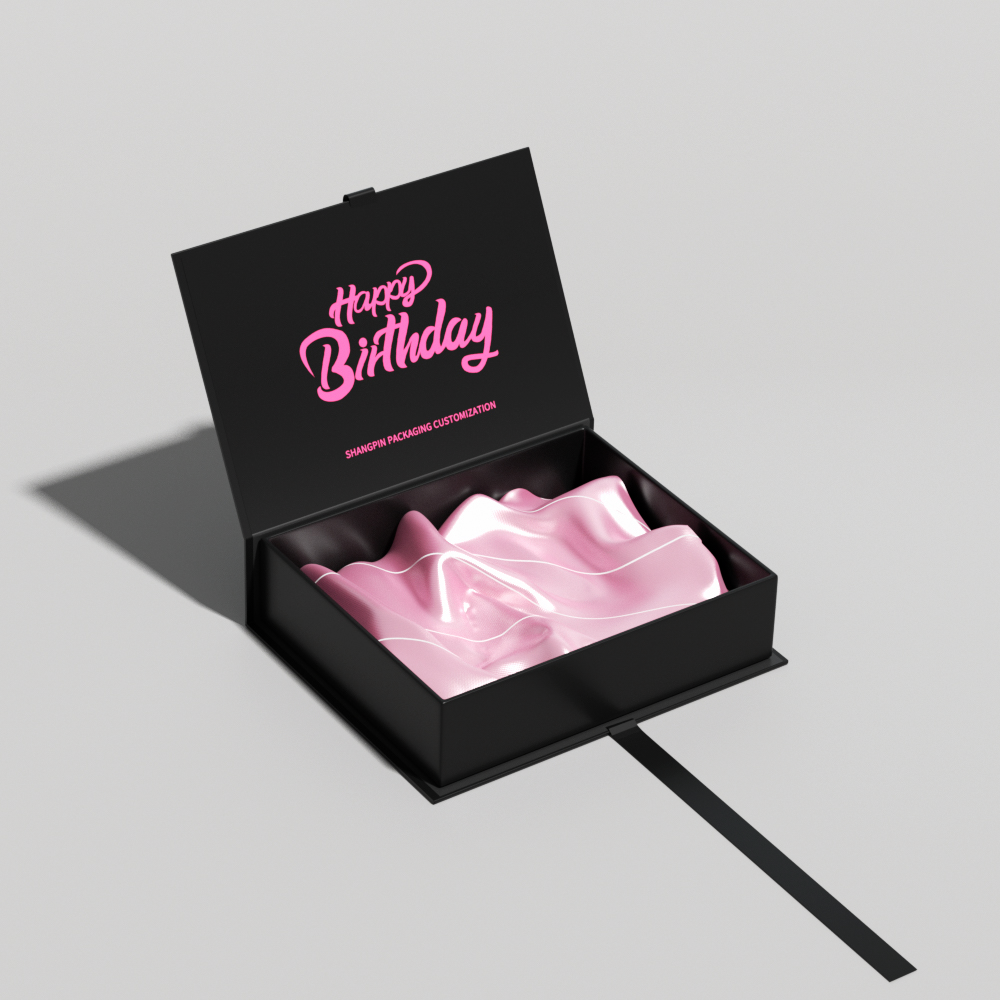 Custom Logo Luxury Package Box With Satin Inside Packing Magnetic Pink/Green/Black Satin Insert Lined Folding Gift Box
