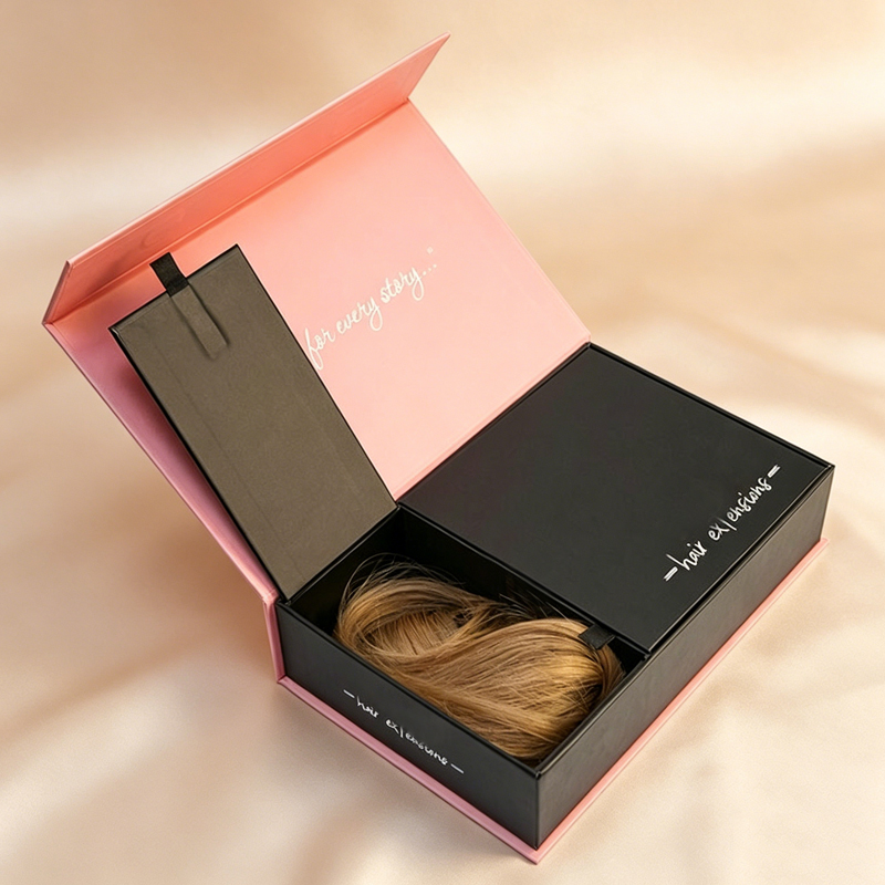 Various Widely Used Hair Bundle Packaging Boxes Custom UV Coated Matt Laminated Printing Wig Packaging Gift Box