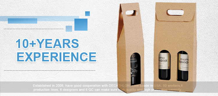 Customizable OEM Wholesale Portable Kraft Packing Gift Wine Box