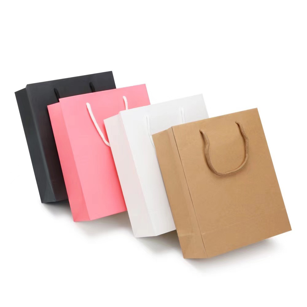Paper Bag Printed Gift Bags With Handle Luxury Eco-friendly Foldable Reusable Kraft Paper Bags