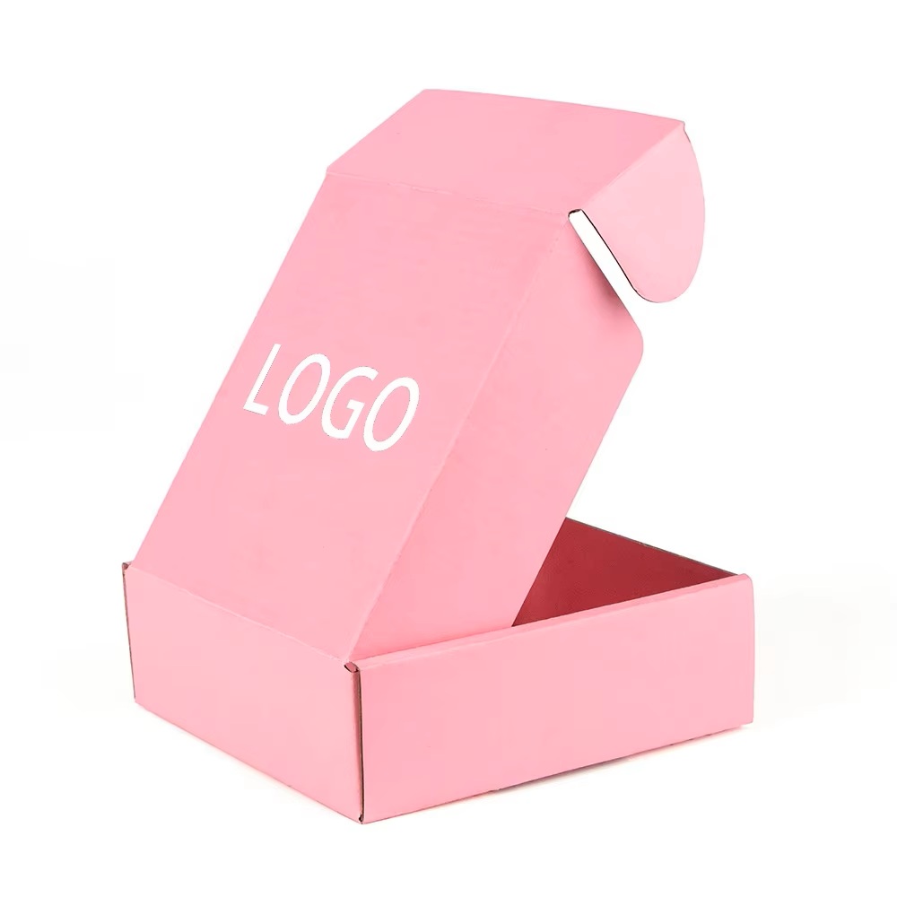 Custom Printed Pink Cardboard Shipping Box Personalized Subscription Cardboard Mailer Shipping Boxes With Logo Packing Box