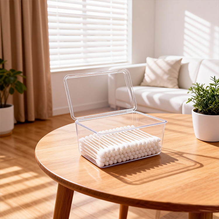 Customizable PET Transparent Plastic Boxes Can Be Used to Hold Small Items Such As Cotton Swabs, Toothpicks, Buttons, Jewelry.