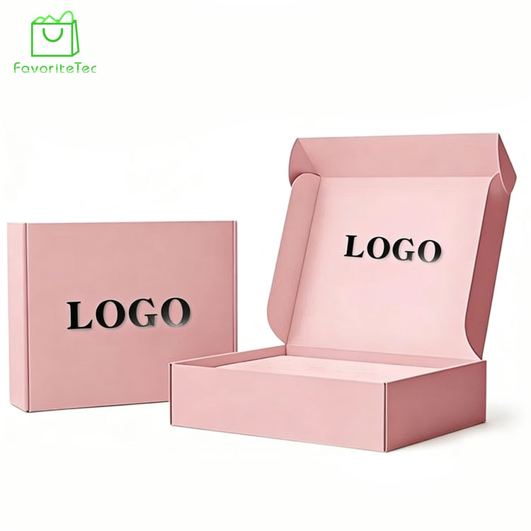 Custom Printed Pink Mailer Box With Logo Corrugated Shipping Packaging Boxes For Gift Cosmetic