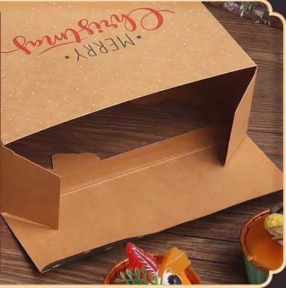 Hot Sale Christmas Biscuits &amp; Candy Gift Box Transparent Window with Santa Claus &amp; Snowman Design for Holiday Milk Gifts