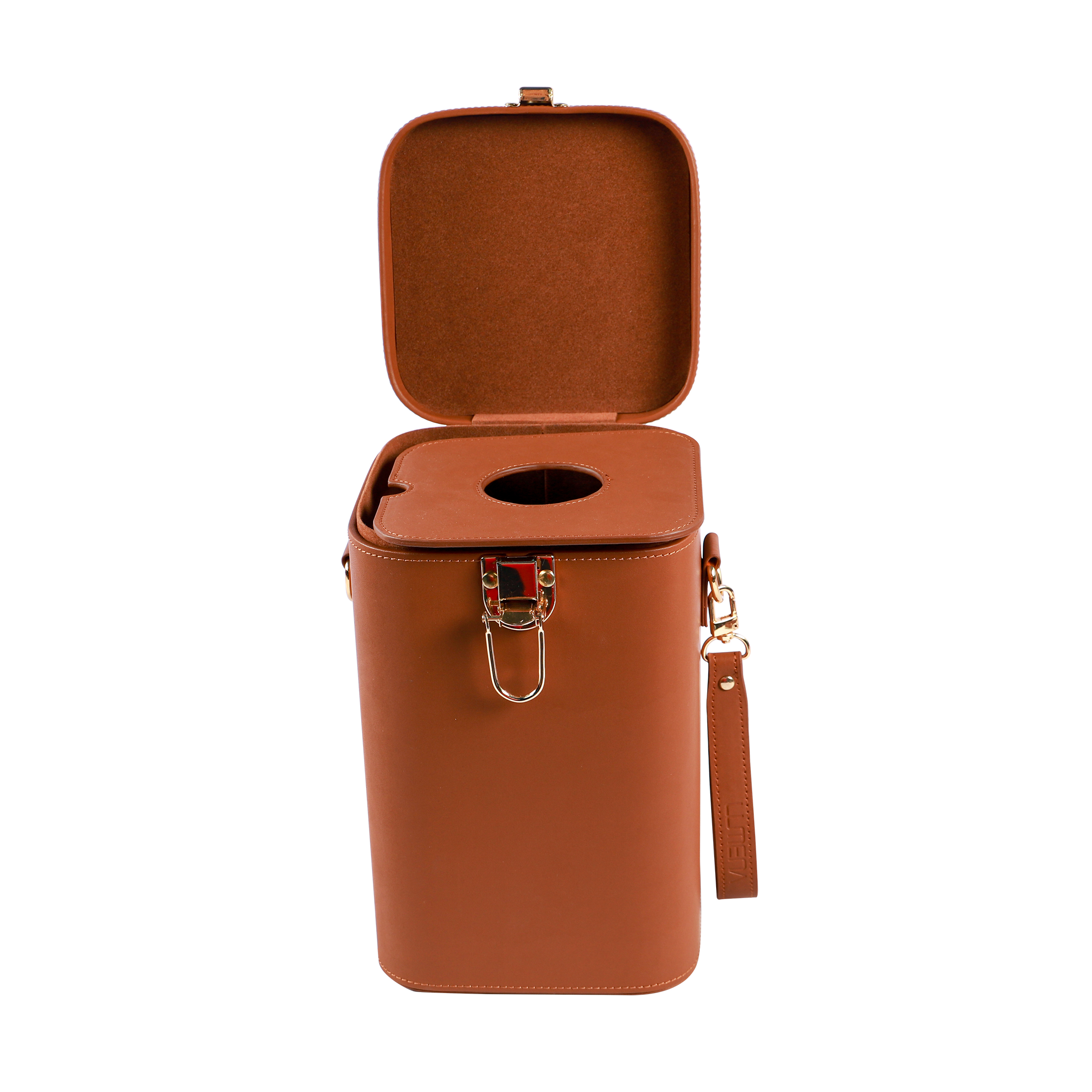 High Quality Wine Box Gift Leather Single Bottle Wine Gift Boxes Handle Hinged Carrier Wine Box Gift